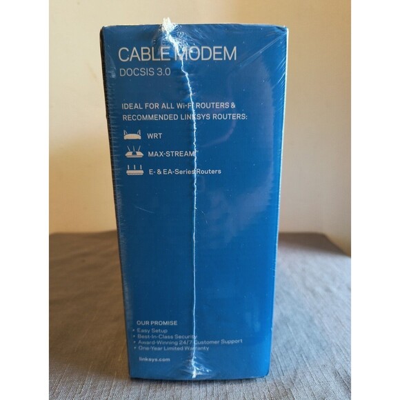 Linksys DOCSIS 3.0 24x8 Cable Modem CM3024 with Coax Cable New In Box - Picture 3 of 6